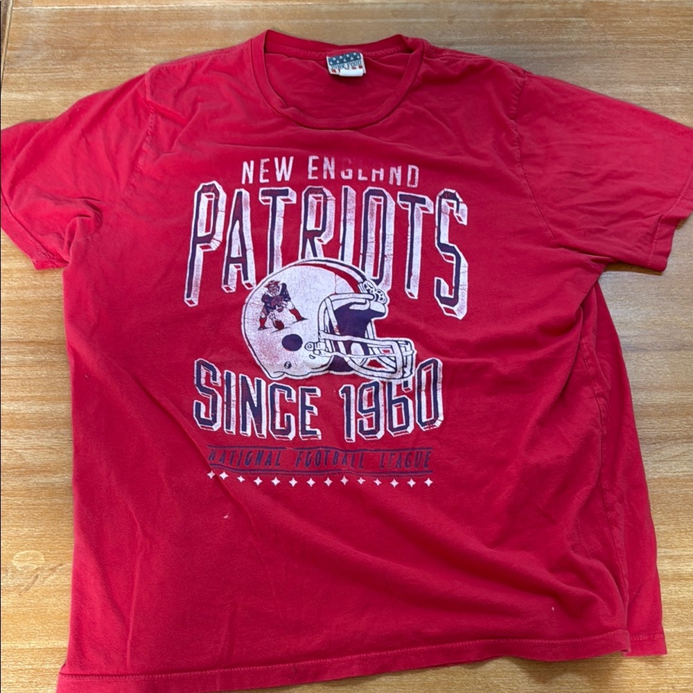 Junk Food Clothing Red New England Patriots Tee